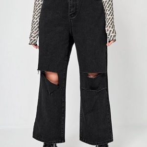 Black and blue jeans